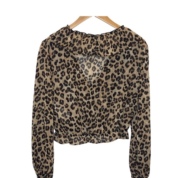 Zara Leopard Print Cropped Blouse - Picture 3 of 3